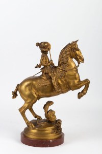 Sculpture en bronze doré de FREMIET Napoléon III 19e siècle