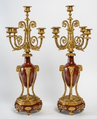 Garniture en bronze doré Thibaut frères fin XIXème siècle