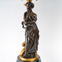 Paire de chandelier en bronze doré, XIXème siècle