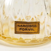 Flacon &quot;Narcisse&quot; verre blanc de René LALIQUE pour Forvil