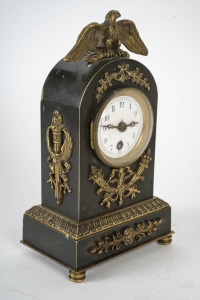 Pendulette de Voyage en Bronze de Style Empire, Fin du XIXème Siècle ou Début du XXème Siècle.