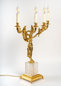 Paire de candélabres à 4 bras de lumières. XIXème siècle.