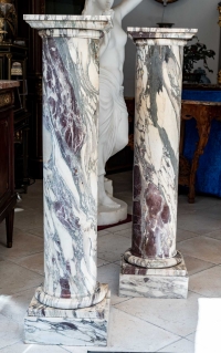 Paire de colonnes en marbre, Début XIXème siècle