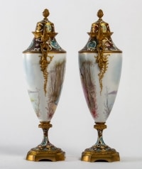 Paire de vases en porcelaine et bronze, Napoléon III