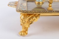 Encrier en bronze doré et cloisonné 19e Napoléon III