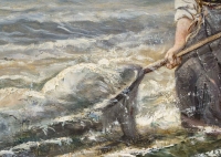 Tableau d&#039;Eugène Tourrette, pêche à l&#039;épuisette
