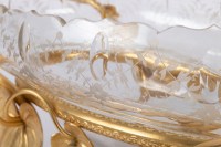 Coupe en cristal taillé et laiton 19e siècle