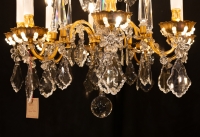 Lustre en bronze doré à décor de cristal taillé Maison Baguès vers 1920