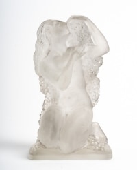 Surtout de table, statuettes &quot;Quatre Saisons&quot; Lalique.