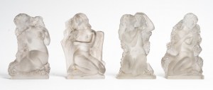 Surtout de table, statuettes &quot;Quatre Saisons&quot; Lalique.|||||||||