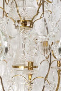 FRENCH LATE 19th CENTURY LOUIS XV PERIOD ORMULU AND CRYSTAL CHANDELIER