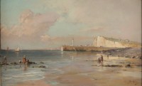 La plage de Fécamp. D&#039;Eugène Berthelon. 1829-1916