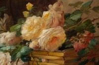 Alfred Godchaux (1835 - 1895): Roses and chrysanthenum.