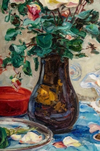 Angelina DRUMAUX (1881-1959). Bouquet de roses.