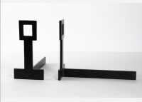 1940s Pair of Wrought Iron Cubist Chenets