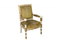 Paire de fauteuils de style Empire blanc et or, années 1950