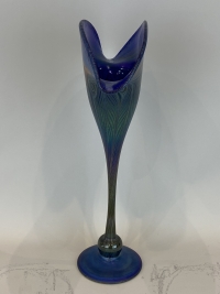Vase en verre aurene bleu par Charles LOTTON, Circa 1935