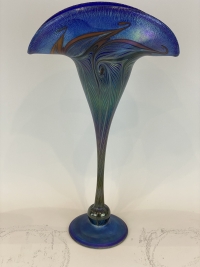Vase en verre aurene bleu par Charles LOTTON, Circa 1935