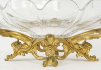 Coupe en Cristal et Bronze Doré de Style Louis XV, Epoque Napoléon III.