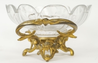 Coupe en Cristal et Bronze Doré de Style Louis XV, Epoque Napoléon III.