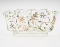 Cristallerie émile Gallé, Coupe Polylobée En Verre émaillé à Décor De Libellule, Art Nouveau