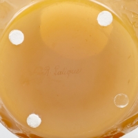 Vase &quot;Perruches&quot; verre butterscotch de René LALIQUE