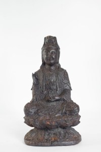 Bouddha en Fonte de Fer, Patine Brune