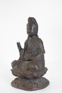 Bouddha en Fonte de Fer, Patine Brune