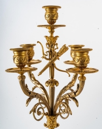 Garniture de cheminée en bronze doré, XIXème siècle