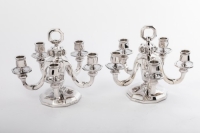Pair of silver candelabra by Gustave KELLER Art déco period