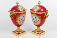 Paire Vases porcelaine 19eme - Antiquaire De Santos Mickael Marché Biron