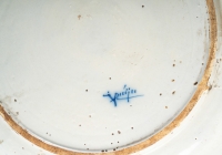 Manufacture du Plat de Porcelaine Paire de plats en faïence de Delft vers 1780 au décor à l’Arbre à Thé