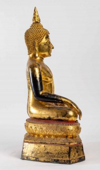 A gilt lacquered bronze Buddha.