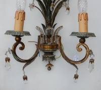 1950/70′ Paire d’Appliques au Feuillage Ananas Style Maison Baguès