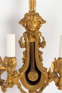 Grande paire d&#039;appliques Louis XVI en bronze doré