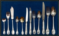 Tallois and Lagrifoul, Sterling Silver Cutlery Set 252 Pieces
