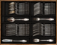 Tallois and Lagrifoul, Sterling Silver Cutlery Set 252 Pieces