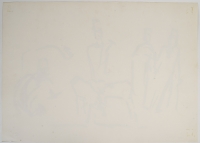 Dessin en lavis de l’artiste Evelyne Luez sur papier, XXème siècle.