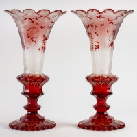 Importante paire de vases de Bohême, XIXème siècle