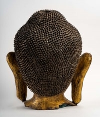 Grande tête de bouddha en laque sèche