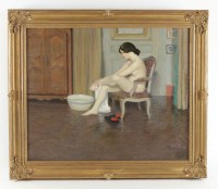 Femme au tub. Par Gustave Poetzsch (1870-1950)