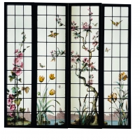 Vitrail vitraux aux fleurs (série de 4)