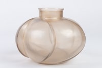 Vase « Périgord » verre blanc patiné sepia de René LALIQUE