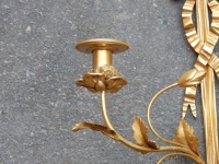1950′ Paire D’Appliques En Bronze Doré De Style LXVI