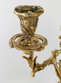 Paire de Bougeoirs en Bronze du XIXème Siècle, Epoque Napoléon III