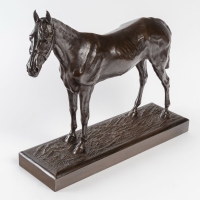 Sculpture - Cheval De Course Par Henri De Vains (1848-1886) - Bronze