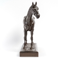 Sculpture - Cheval De Course Par Henri De Vains (1848-1886) - Bronze
