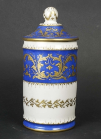 Pot bleu et or en porcelaine par Le Tallec, XXème siècle