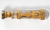 Cachet en cristal et bronze doré de style Empire, XIXème siècle