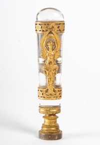 Cachet en cristal et bronze doré de style Empire, XIXème siècle